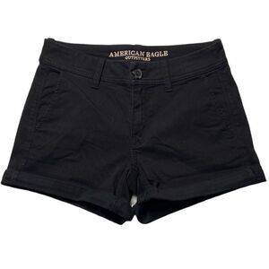 AMERICAN EAGLE Black MIDI Shorts